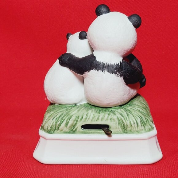 Gorham Mother Baby Panda Bear Music Box Plays Love Me Tender - Picture 3 of 13